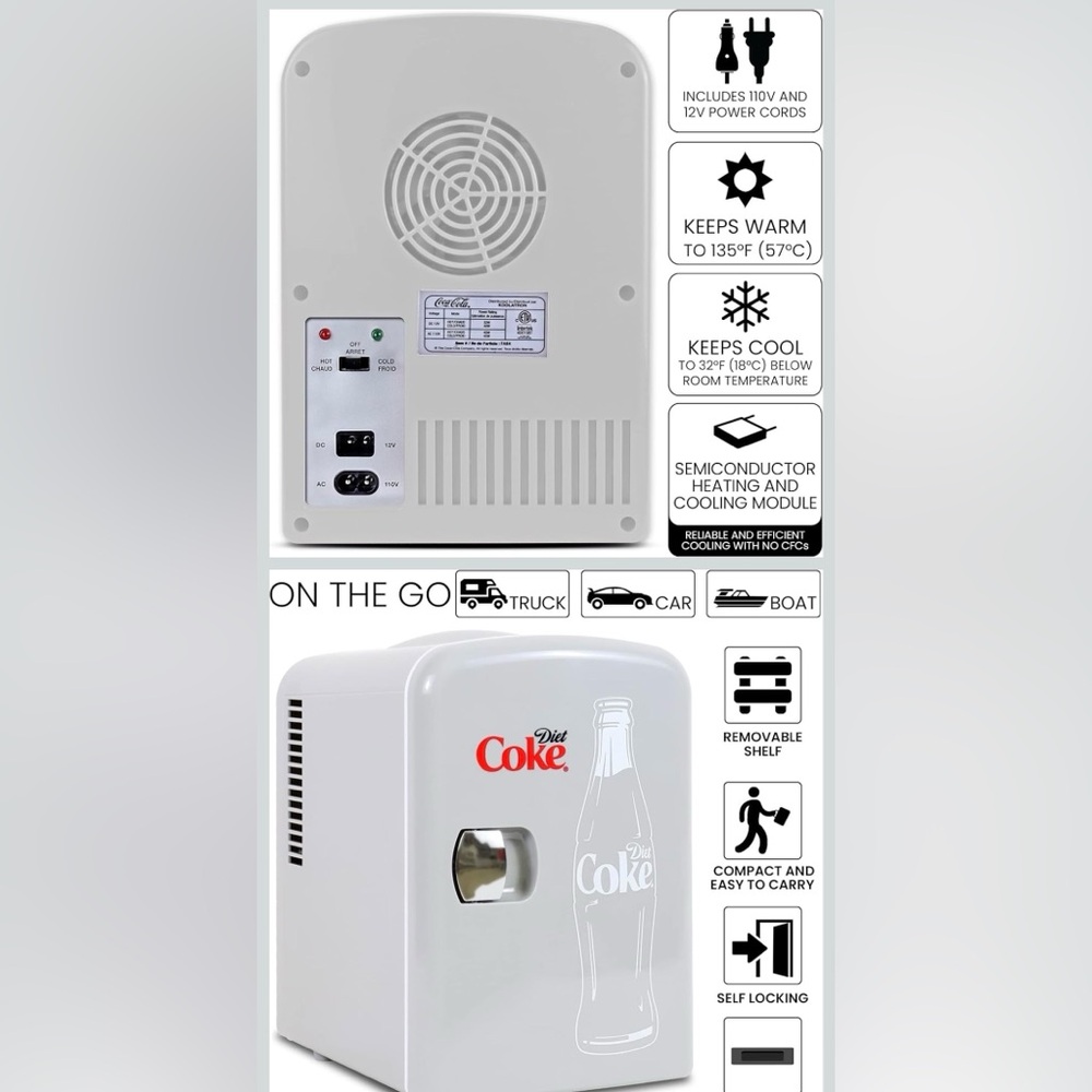 Koolatron Diet Coke Mini Fridge - Picture 5 of 12